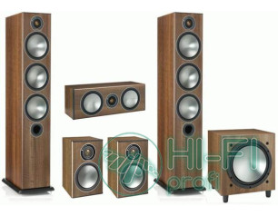 Комплект акустики 5.1 Monitor Audio Bronze 6 + сабвуфер Bronze W10 walnut