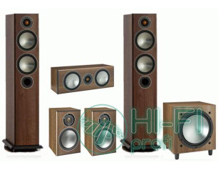 Комплект акустики 5.1 Monitor Audio Bronze 5 + сабвуфер Bronze W10 walnut